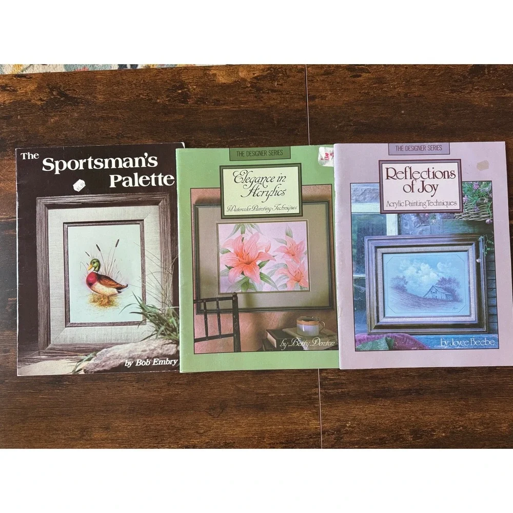 Vintage Acrylic Watercolor Painting Instruction Booklets Lot of 3 Nature Art